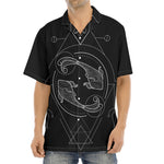 Black And White Pisces Sign Print Aloha Shirt