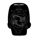 Black And White Pisces Sign Print Baby Seat Cover