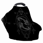 Black And White Pisces Sign Print Baby Seat Cover