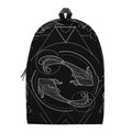 Black And White Pisces Sign Print School Backpack