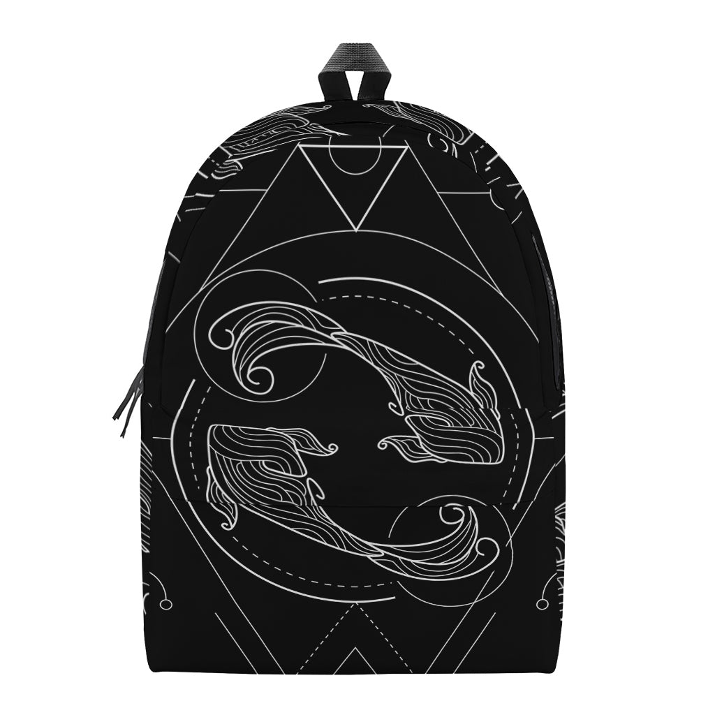Black And White Pisces Sign Print Backpack