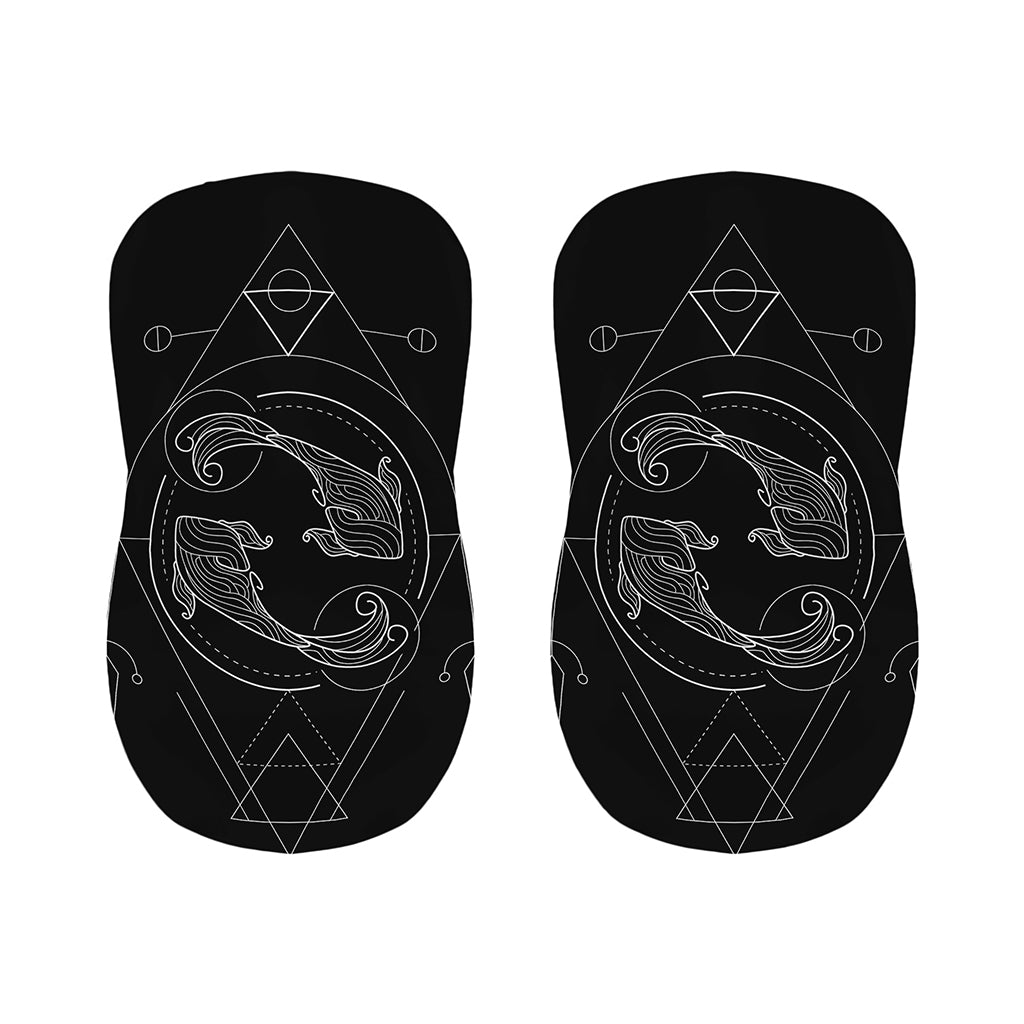 Black And White Pisces Sign Print Bar Stool Covers