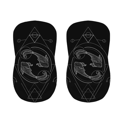 Black And White Pisces Sign Print Bar Stool Covers