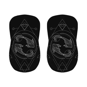 Black And White Pisces Sign Print Bar Stool Covers