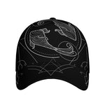 Black And White Pisces Sign Print Baseball Cap