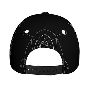 Black And White Pisces Sign Print Baseball Cap