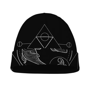 Black And White Pisces Sign Print Beanie