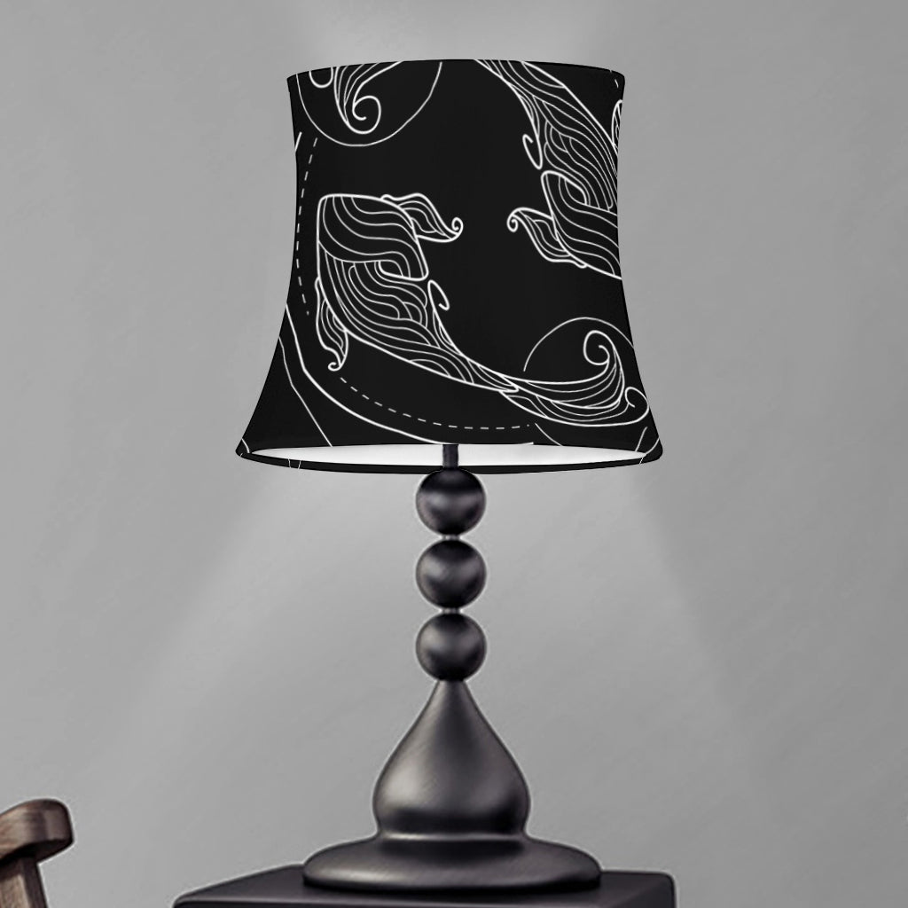 Black And White Pisces Sign Print Bell Lamp Shade