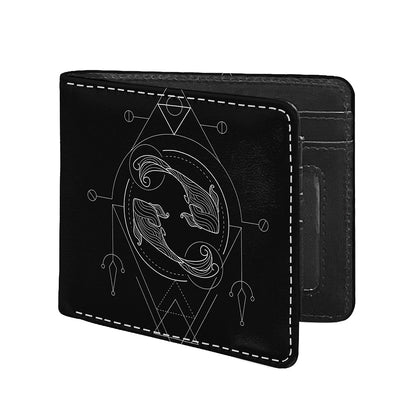 Black And White Pisces Sign Print Bifold Wallet