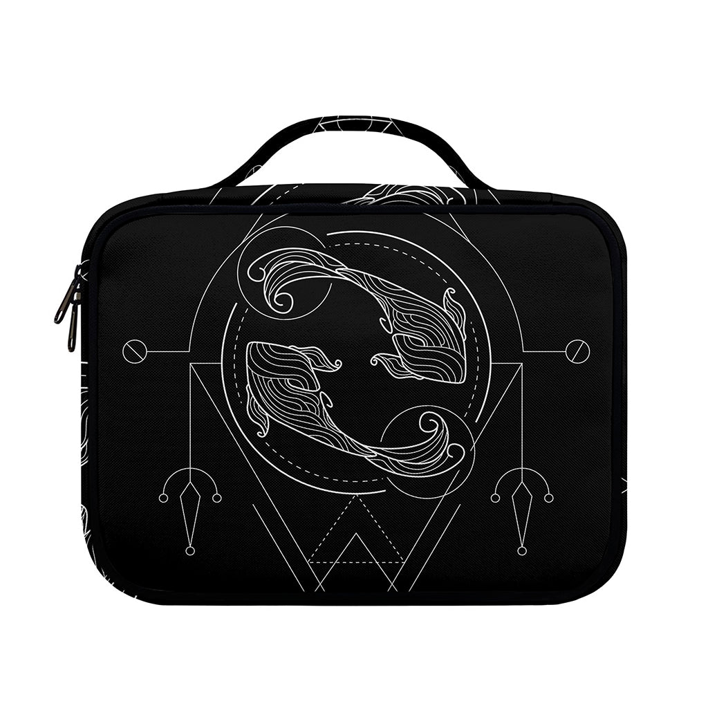 Black And White Pisces Sign Print Briefcase Bible Bag