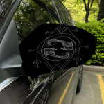 Black And White Pisces Sign Print Car Side Mirror Covers