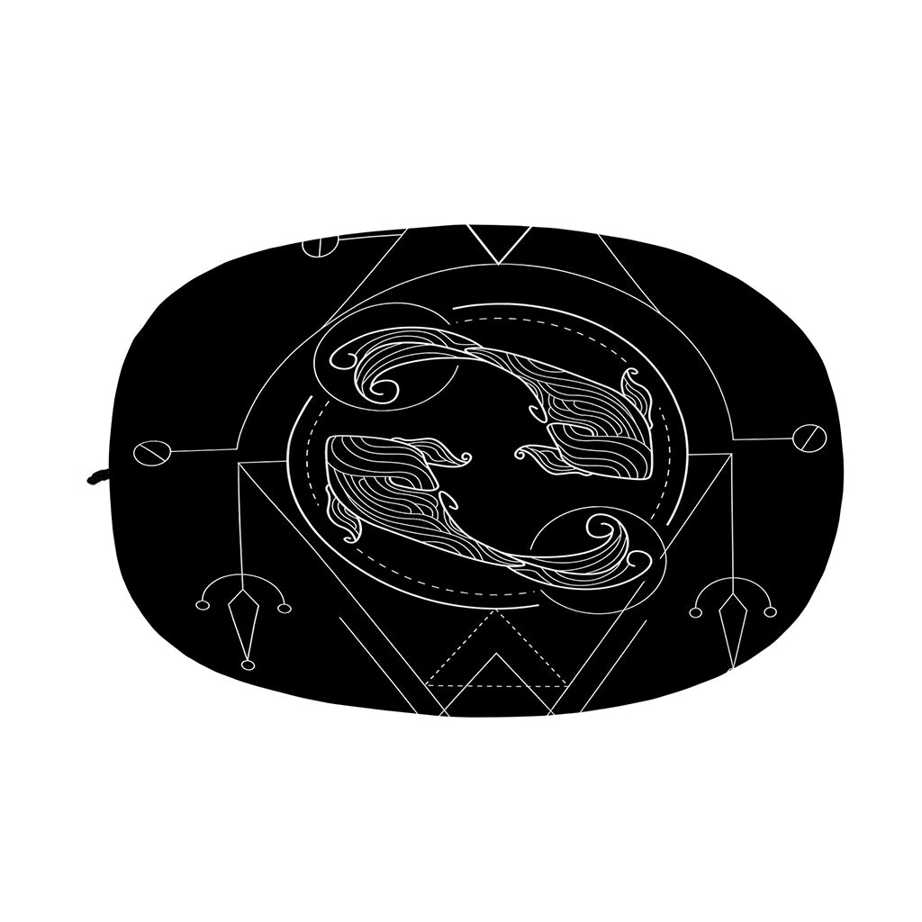 Black And White Pisces Sign Print Car Side Mirror Covers