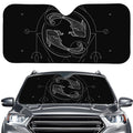 Black And White Pisces Sign Print Car Windshield Sun Shade