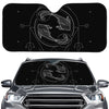 Black And White Pisces Sign Print Car Windshield Sun Shade