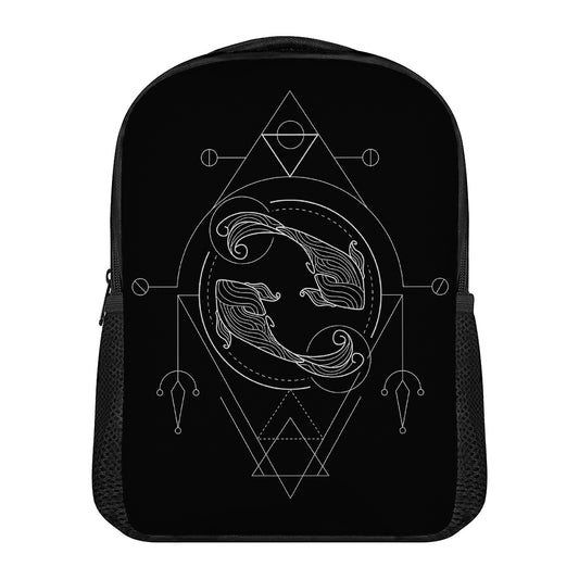 Black And White Pisces Sign Print Casual Backpack