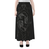 Black And White Pisces Sign Print Chiffon Maxi Skirt