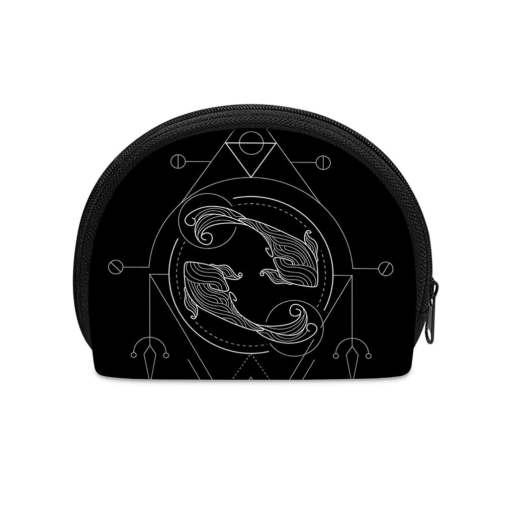 Black And White Pisces Sign Print Coin Purse