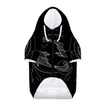 Black And White Pisces Sign Print Dog Zip Up Hoodie