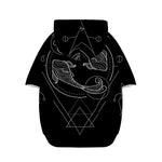 Black And White Pisces Sign Print Dog Zip Up Hoodie