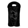 Black And White Pisces Sign Print Double Neoprene Wine Tote