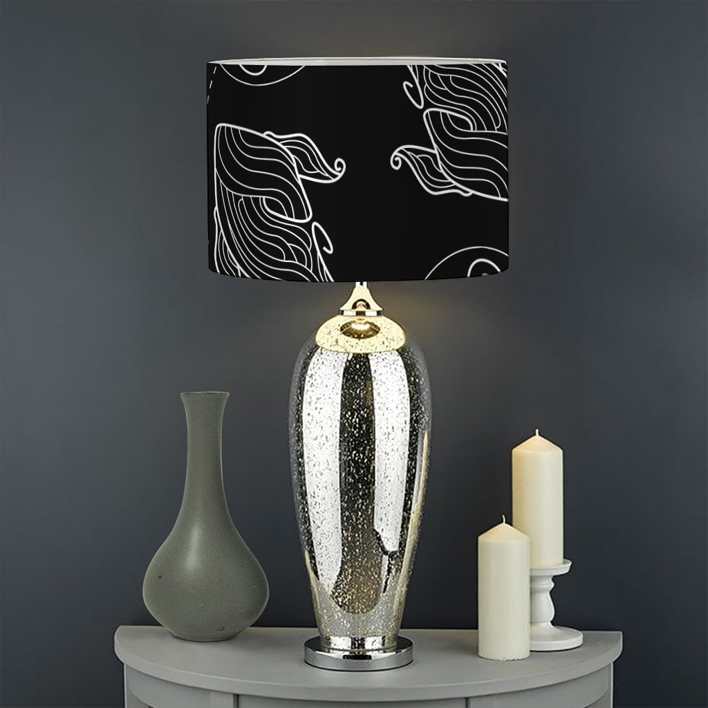 Black And White Pisces Sign Print Drum Lamp Shade