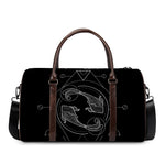 Black And White Pisces Sign Print Duffle Bag