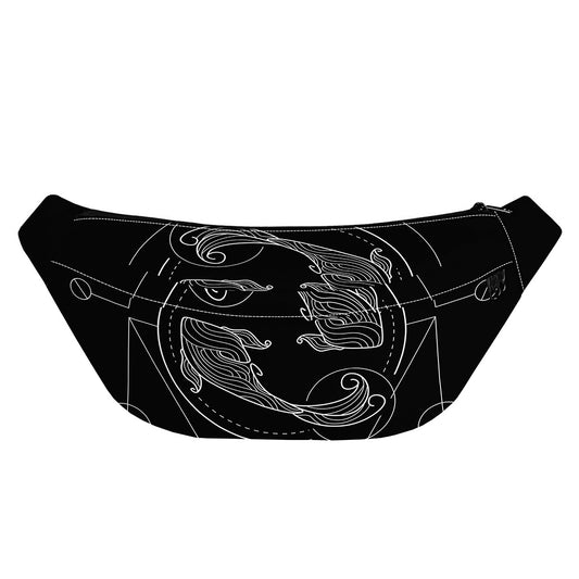 Black And White Pisces Sign Print Fanny Pack