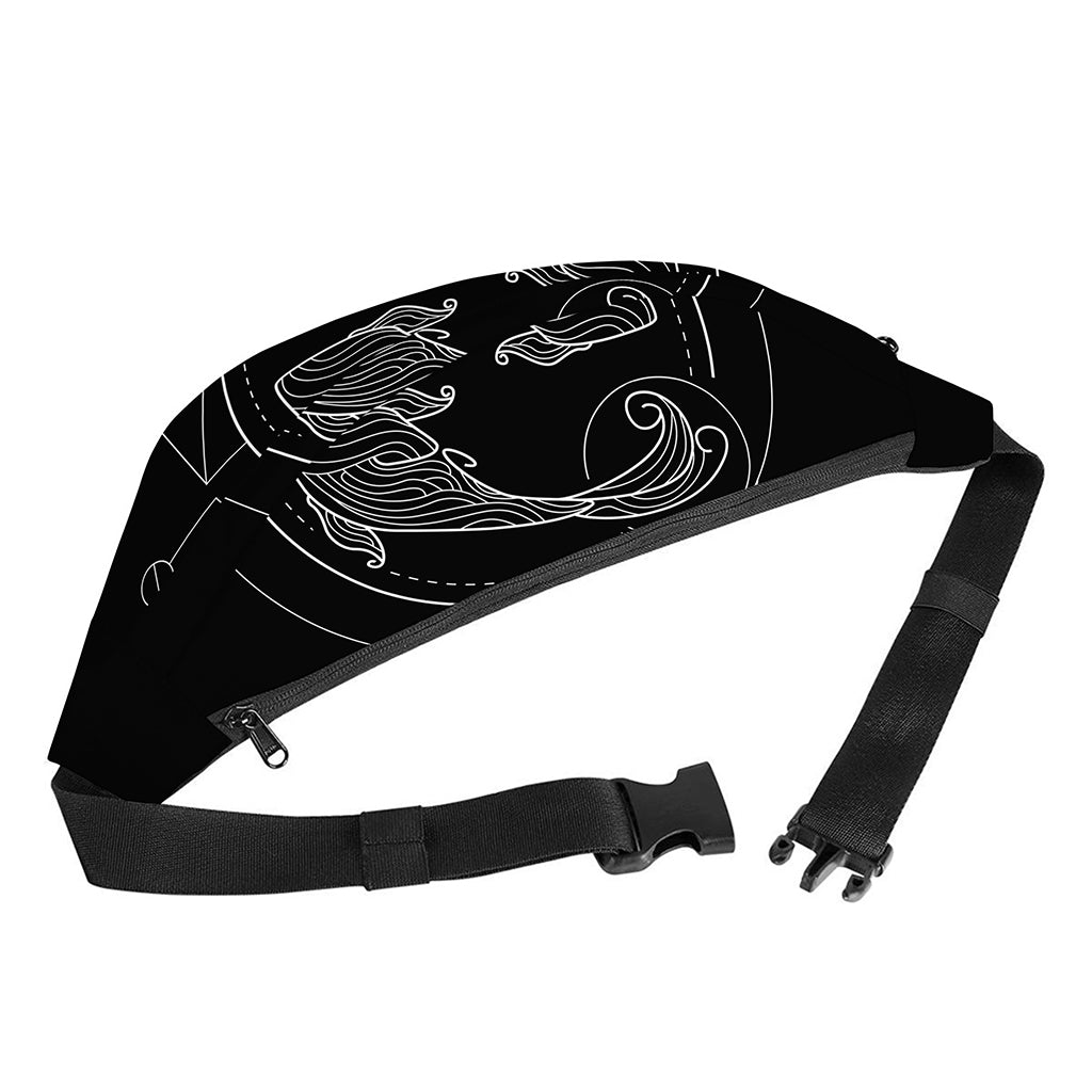 Black And White Pisces Sign Print Fanny Pack