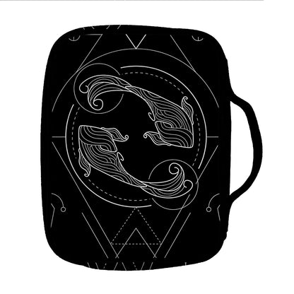 Black And White Pisces Sign Print Front Pocket Bible Bag