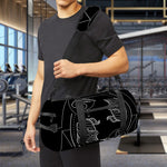 Black And White Pisces Sign Print Gym Bag