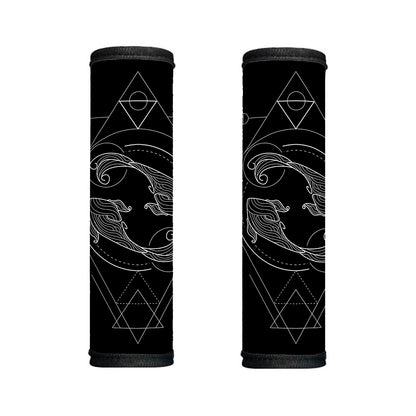 Black And White Pisces Sign Print Handle Covers