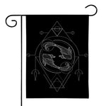 Black And White Pisces Sign Print House Flag