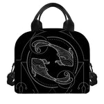 Black And White Pisces Sign Print Insulated Lunch Bag