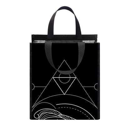 Black And White Pisces Sign Print Insulated Lunch Tote