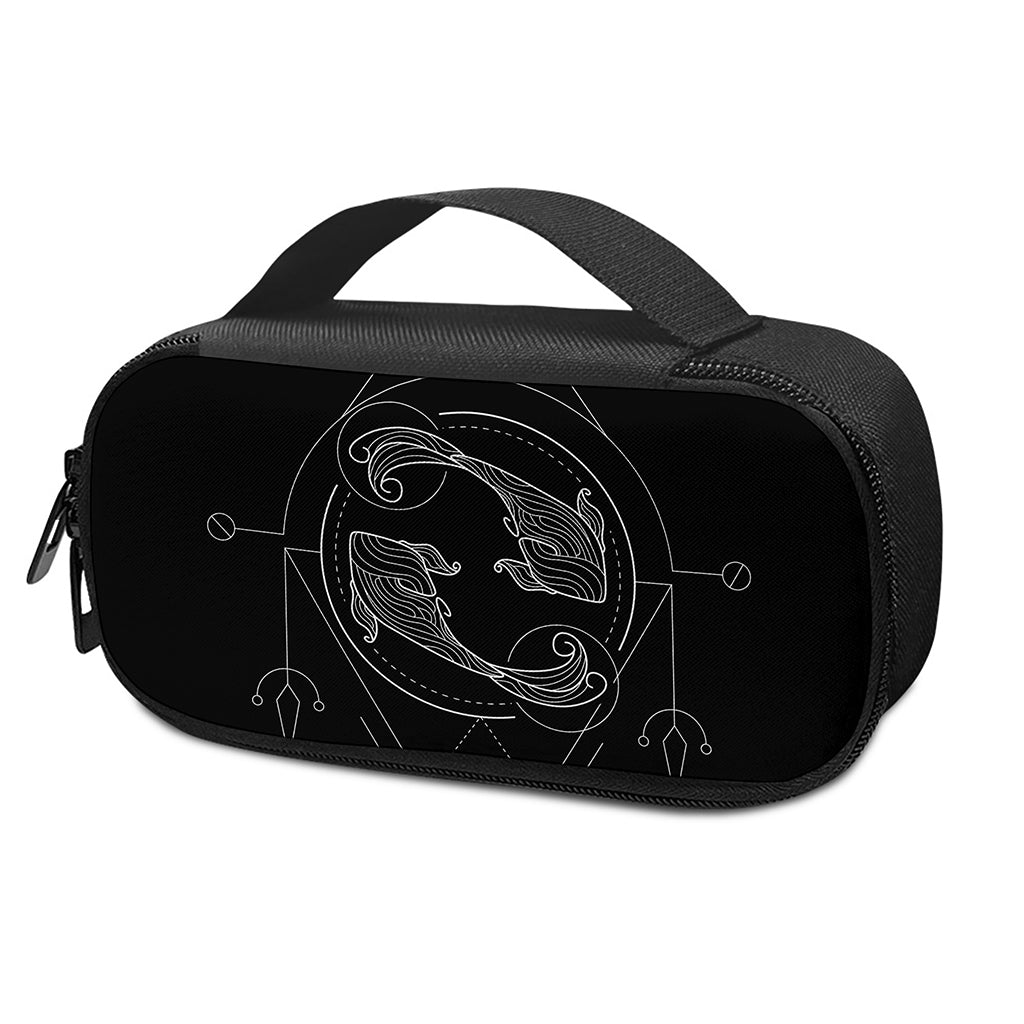 Black And White Pisces Sign Print Insulin Cooler Travel Case