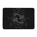 Black And White Pisces Sign Print Kitchen Mat