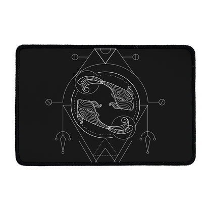 Black And White Pisces Sign Print Kitchen Mat