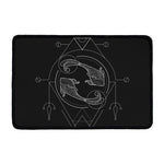 Black And White Pisces Sign Print Kitchen Mat