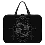 Black And White Pisces Sign Print Laptop Sleeve With Handle