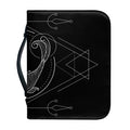 Black And White Pisces Sign Print Leather Bible Cover