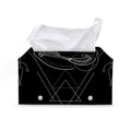 Black And White Pisces Sign Print Leather Tissue Box Cover