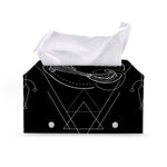Black And White Pisces Sign Print Leather Tissue Box Cover