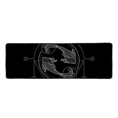 Black And White Pisces Sign Print Long Kitchen Mat