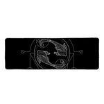 Black And White Pisces Sign Print Long Kitchen Mat