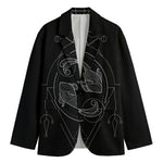 Black And White Pisces Sign Print Men's Blazer