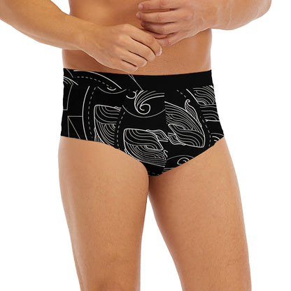 Black And White Pisces Sign Print Men's Briefs