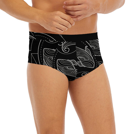 Black And White Pisces Sign Print Men's Briefs