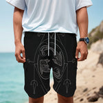Black And White Pisces Sign Print Men's Cargo Shorts