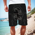 Black And White Pisces Sign Print Men's Cargo Shorts
