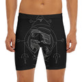 Black And White Pisces Sign Print Men's Long Boxer Briefs